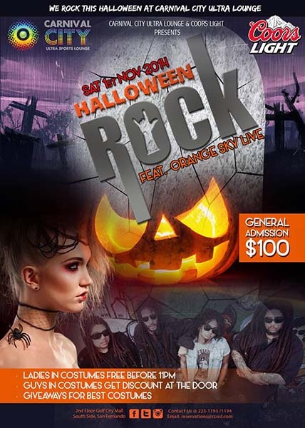 Halloween Rock Featuring Orange Sky