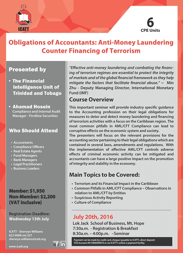 Obligations of Accountants Antimoney Laundering, Counter Financing of
