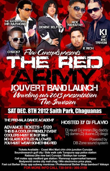 The Red Army J'Ouvert Band Launch 2013: The Invasion