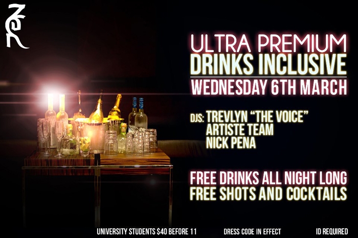 Ultra Premium Drinks Inclusive Wednesday