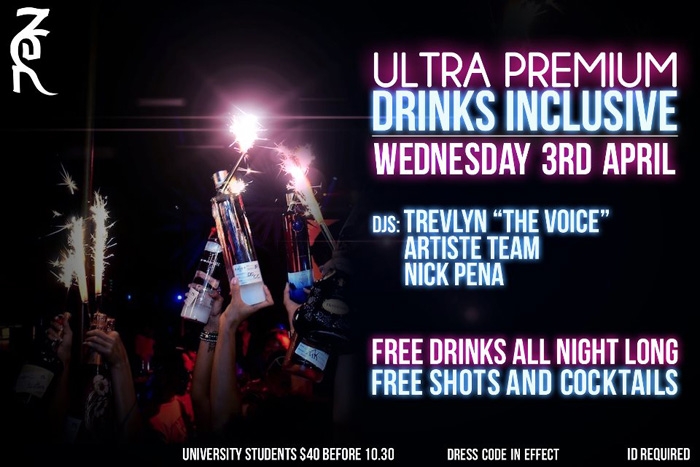 Ultra Premium Drinks Inclusive Wednesday