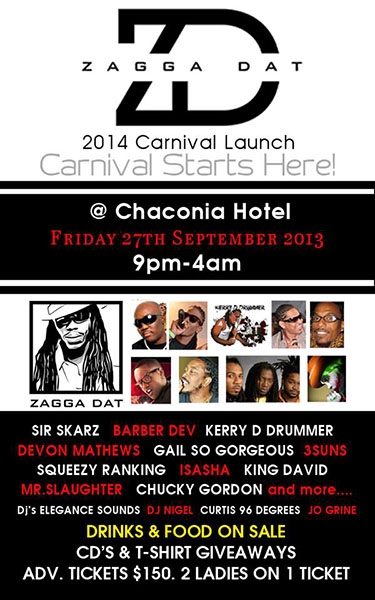 Zagga Dat 2014 Carnival Launch